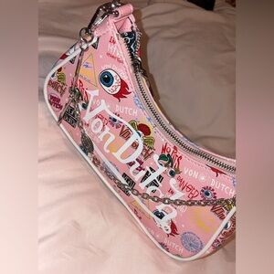 Von Dutch Pink Graphic Shoulder Bag